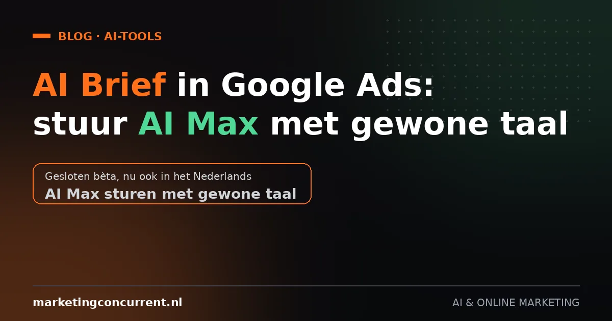 AI Brief in Google Ads: stuur AI Max met gewone taal