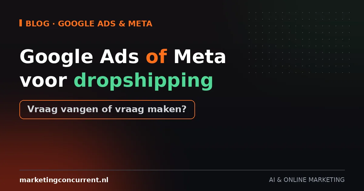 Google Ads of Meta voor dropshipping: vraag vangen of vraag maken?