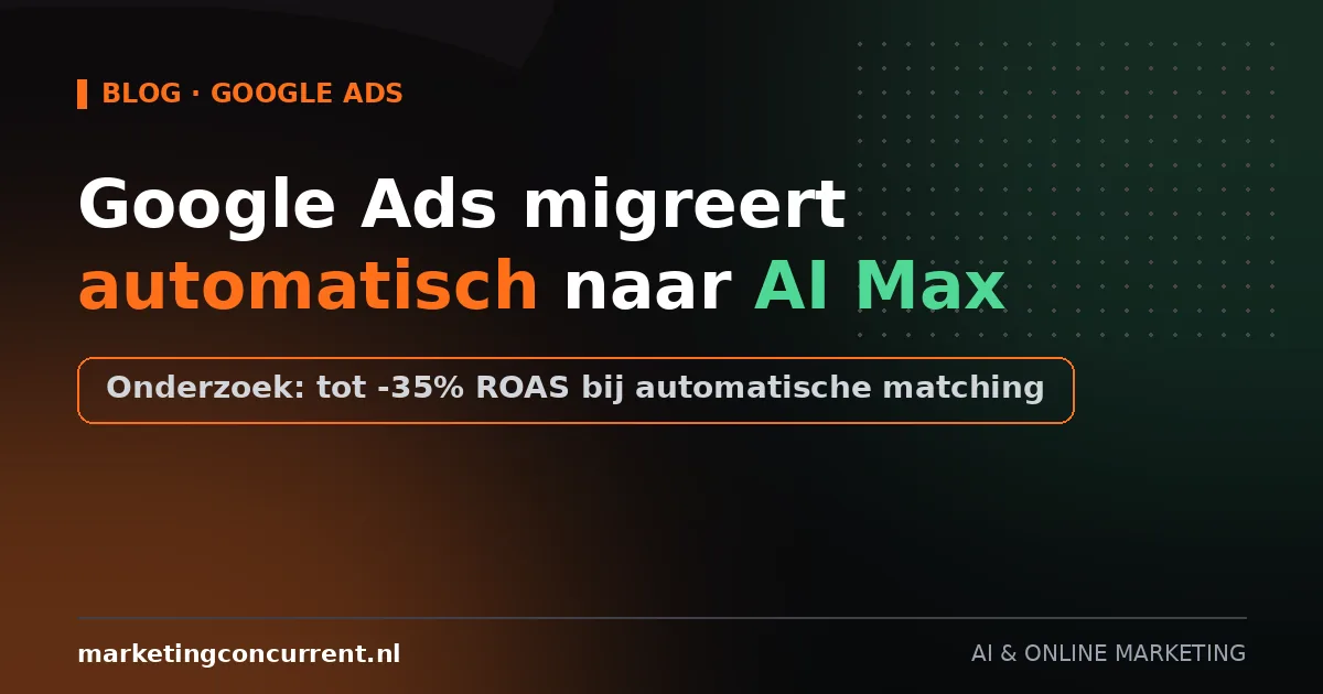 Google Ads migreert automatisch naar AI Max: dit moet je nu checken