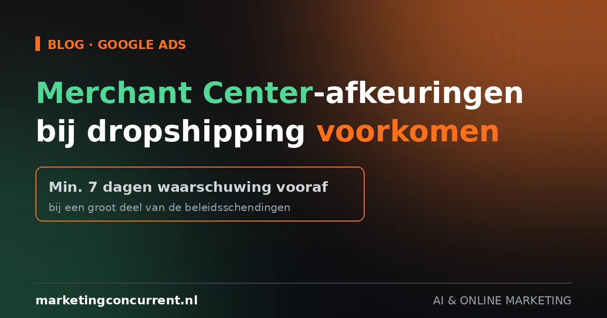 Merchant Center-afkeuringen bij dropshipping voorkomen