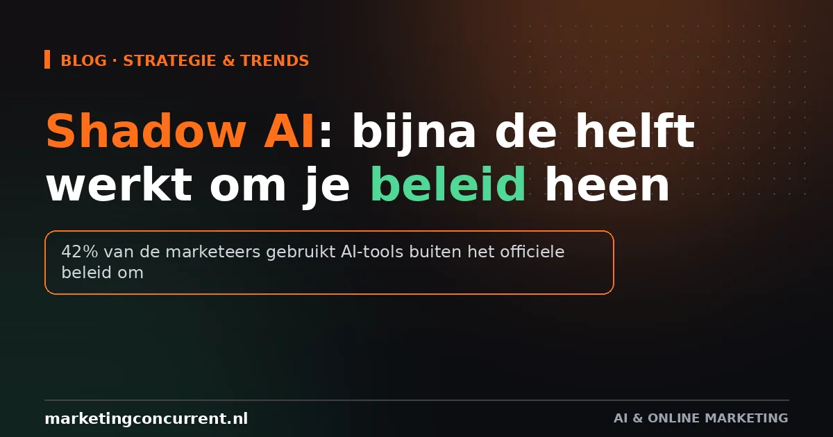 Shadow AI in marketing: 42% werkt om je beleid heen