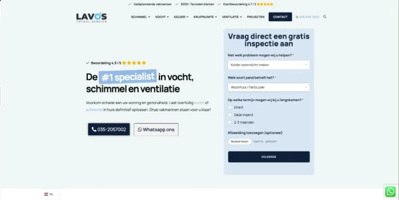 Lavos Totaalservice website